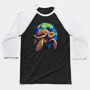 Sea Turtle Earth Day Baseball T-Shirt